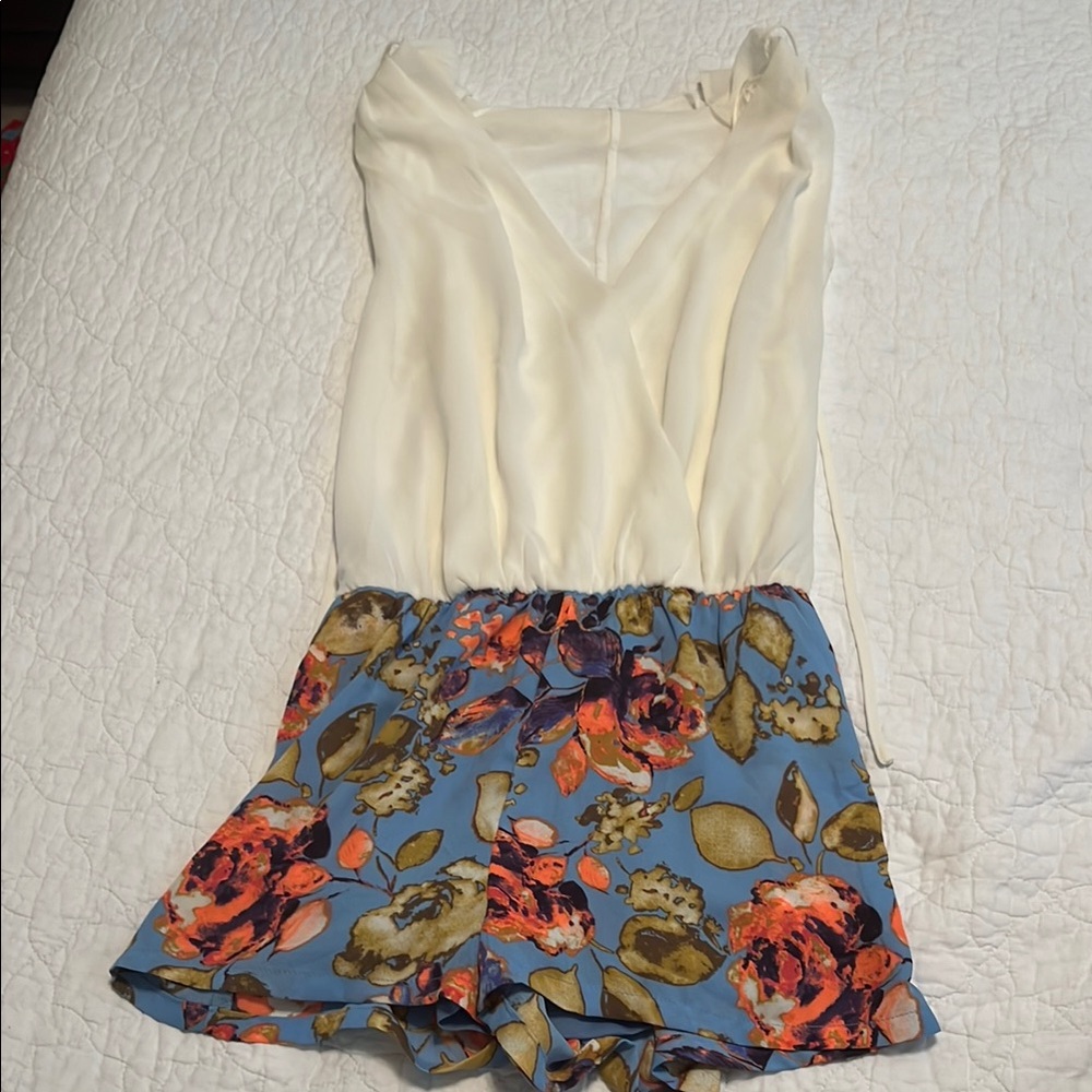 Floral Romper with Cream Top